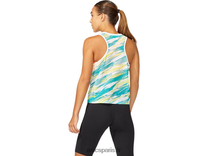 femmes Asics réservoir d\'injection de couleur BXL8B23967 bijou blanc brillant/baltique