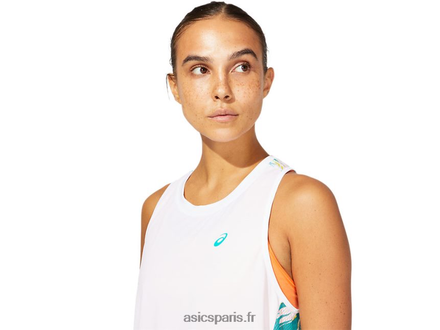 femmes Asics réservoir d\'injection de couleur BXL8B23967 bijou blanc brillant/baltique