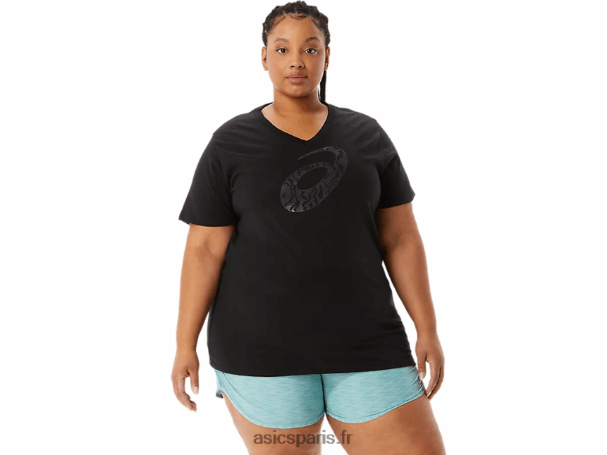 femmes Asics spirale 'a' aérographe imprimé tigre col v BXL8B23183 performance noir
