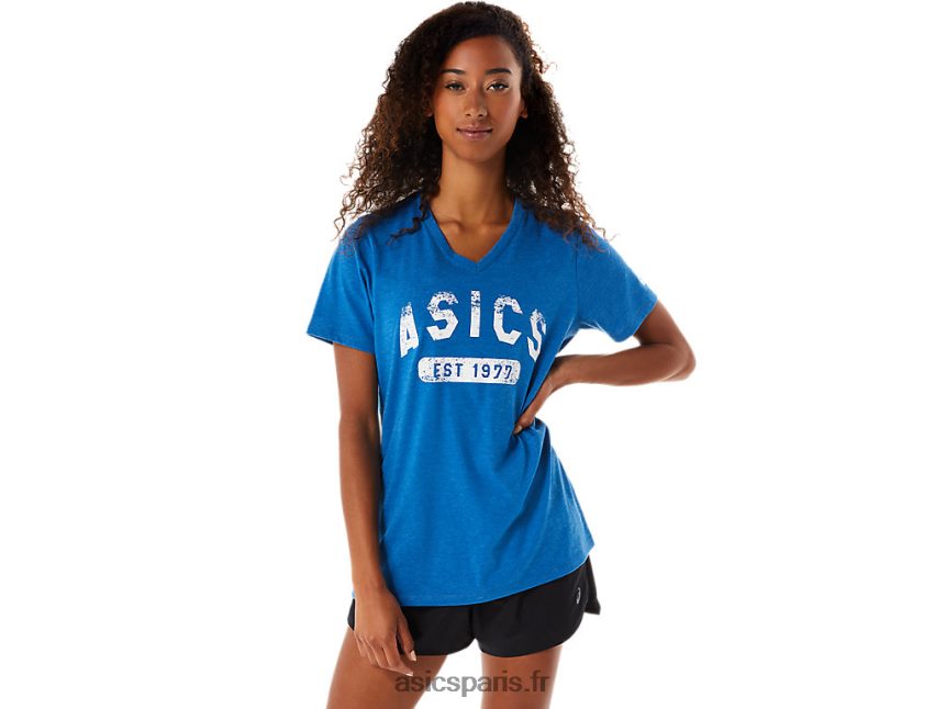 femmes Asics t-shirt à col en v est 1977 à manches courtes BXL8B22982 lecteur de lac