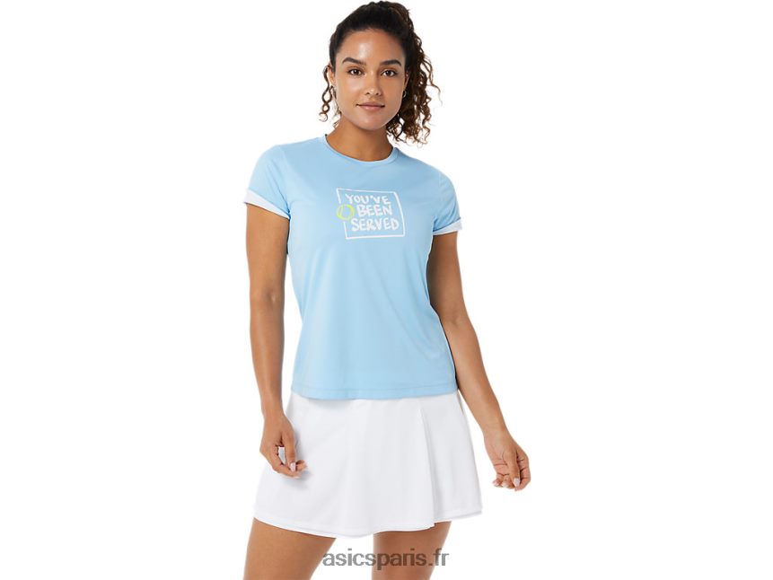 femmes Asics t-shirt court graphique BXL8B23491 ciel arctique