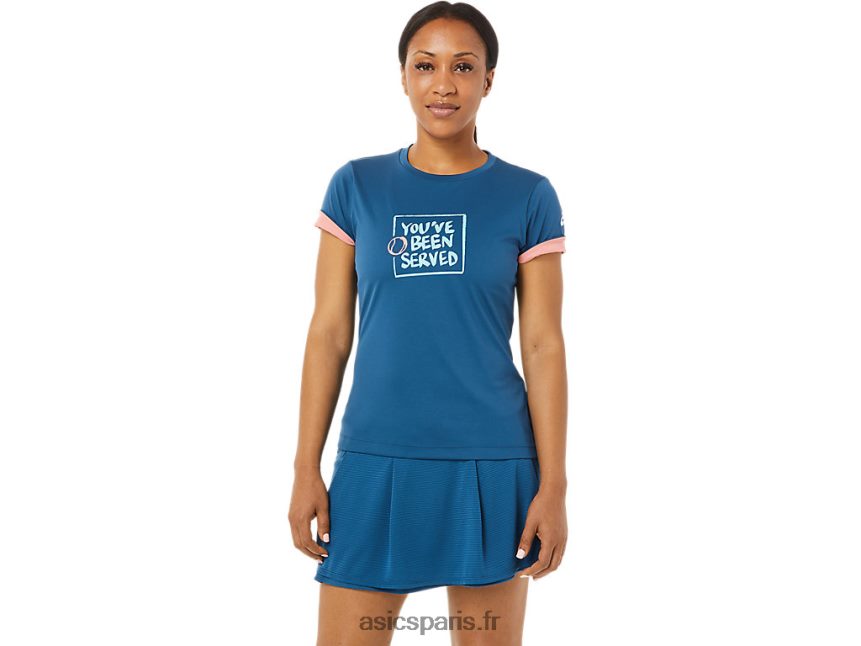 femmes Asics t-shirt court graphique BXL8B23514 indigo clair