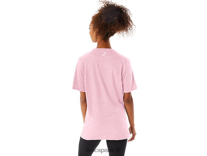 femmes Asics t-shirt rayé à manches courtes BXL8B273 sel rose