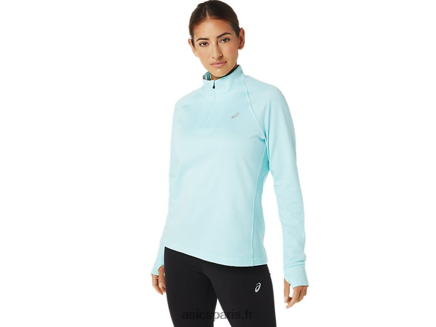 femmes Asics thermopolis 1/4 zip BXL8B23039 bruyère bleu clair