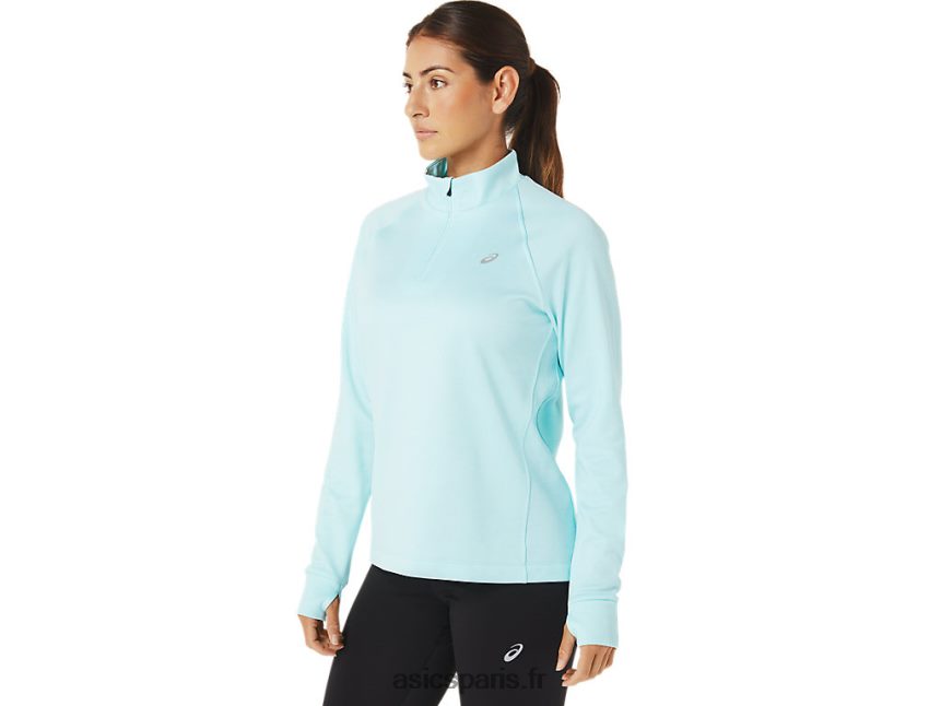 femmes Asics thermopolis 1/4 zip BXL8B23039 bruyère bleu clair