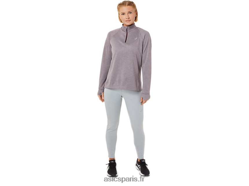 femmes Asics thermopolis 1/4 zip BXL8B23647 bruyère mars profonde