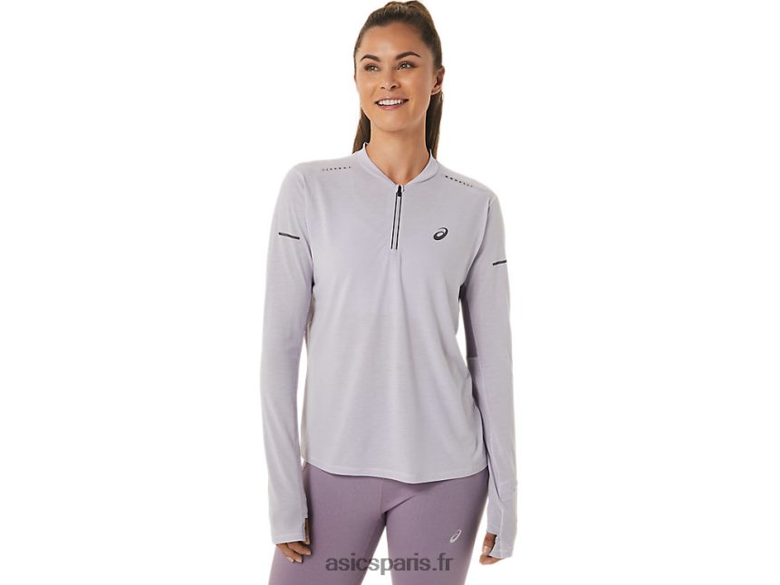 femmes Asics top manches longues 1/2 zip metarun BXL8B22480 violet crépusculaire/quartz violet