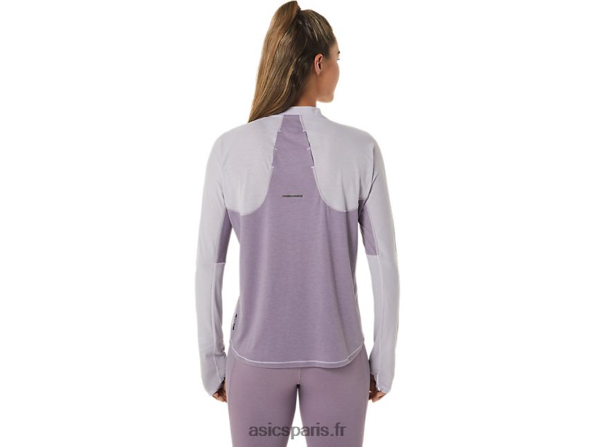 femmes Asics top manches longues 1/2 zip metarun BXL8B22480 violet crépusculaire/quartz violet