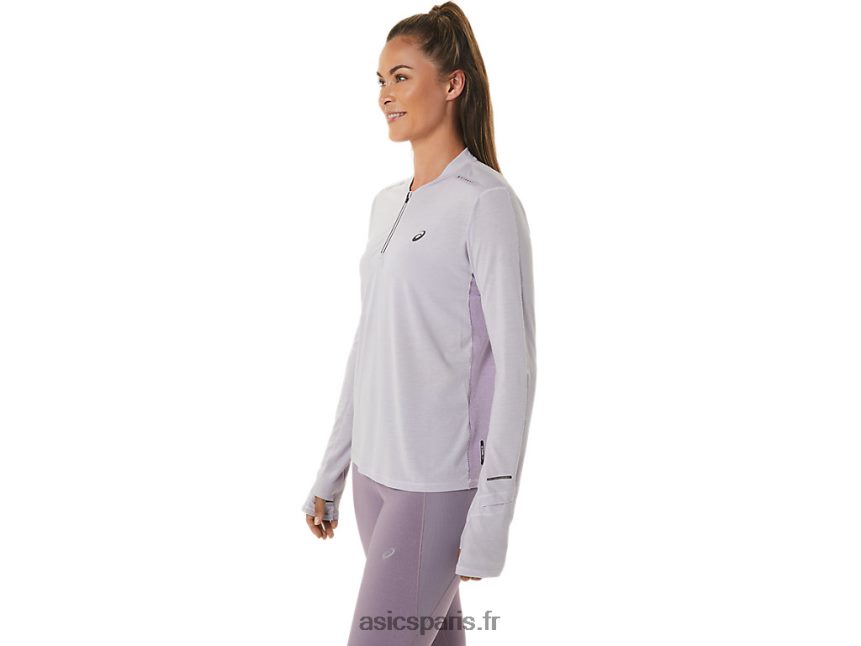 femmes Asics top manches longues 1/2 zip metarun BXL8B22480 violet crépusculaire/quartz violet
