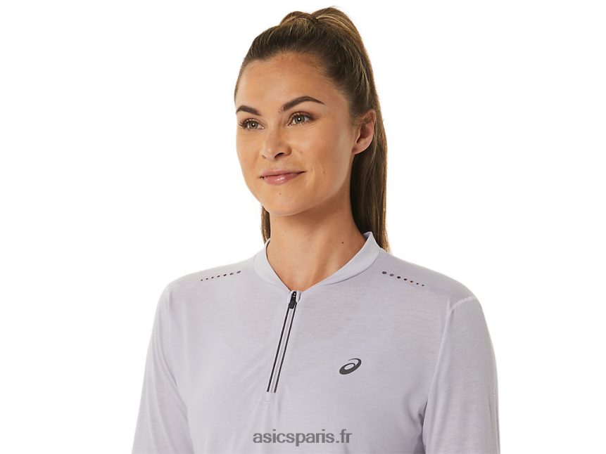femmes Asics top manches longues 1/2 zip metarun BXL8B22480 violet crépusculaire/quartz violet