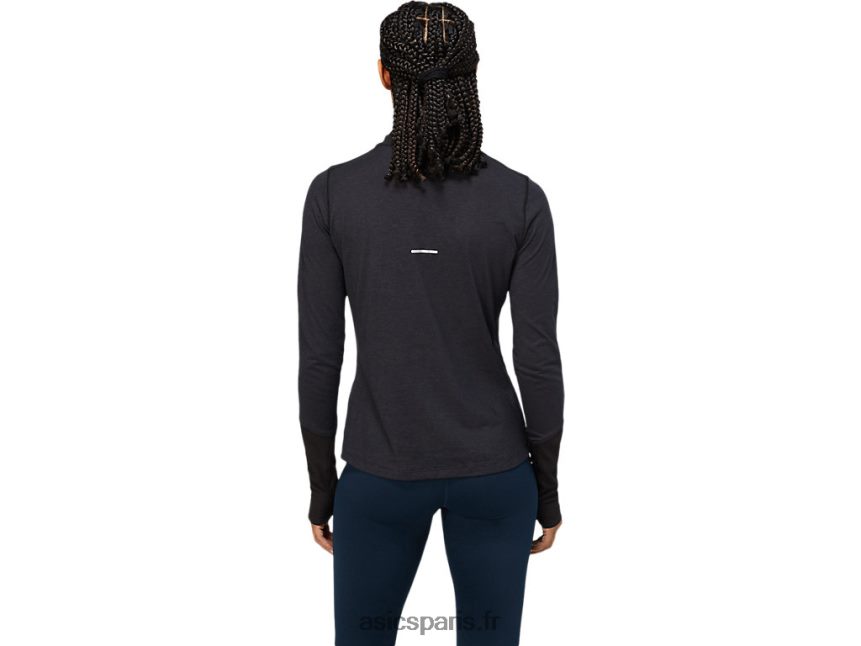 femmes Asics top à manches longues en laine côtelée BXL8B23621 performance noir/gris graphite