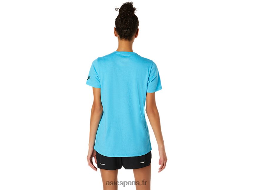 femmes Asics xg manches courtes col v BXL8B24098 bruyère aqua numérique