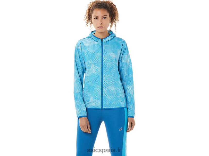 femmes Asics veste compressible BXL8B23939 imprimé ange aqua/bleu reborn