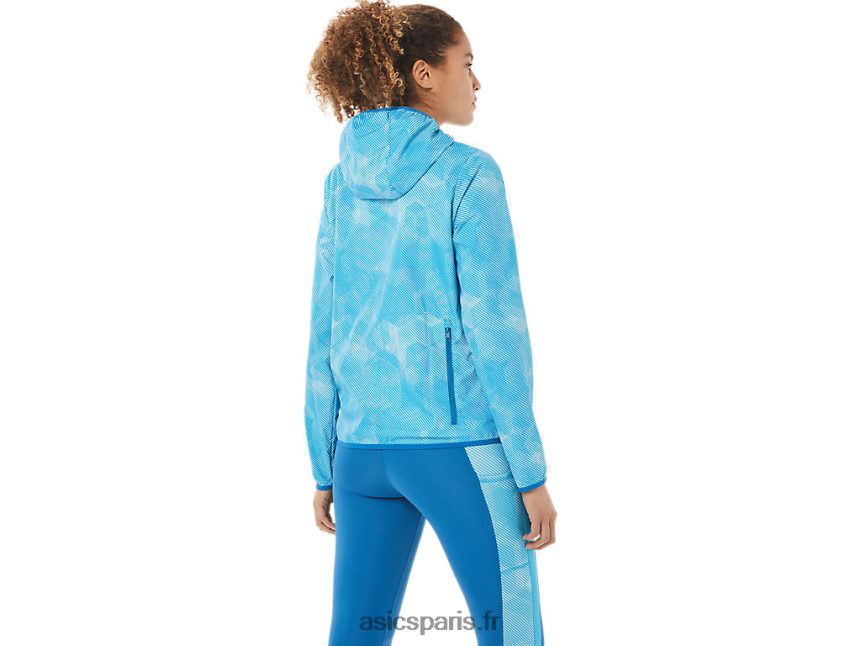 femmes Asics veste compressible BXL8B23939 imprimé ange aqua/bleu reborn