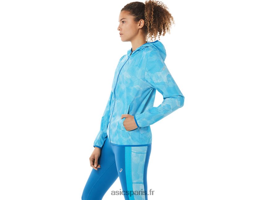femmes Asics veste compressible BXL8B23939 imprimé ange aqua/bleu reborn