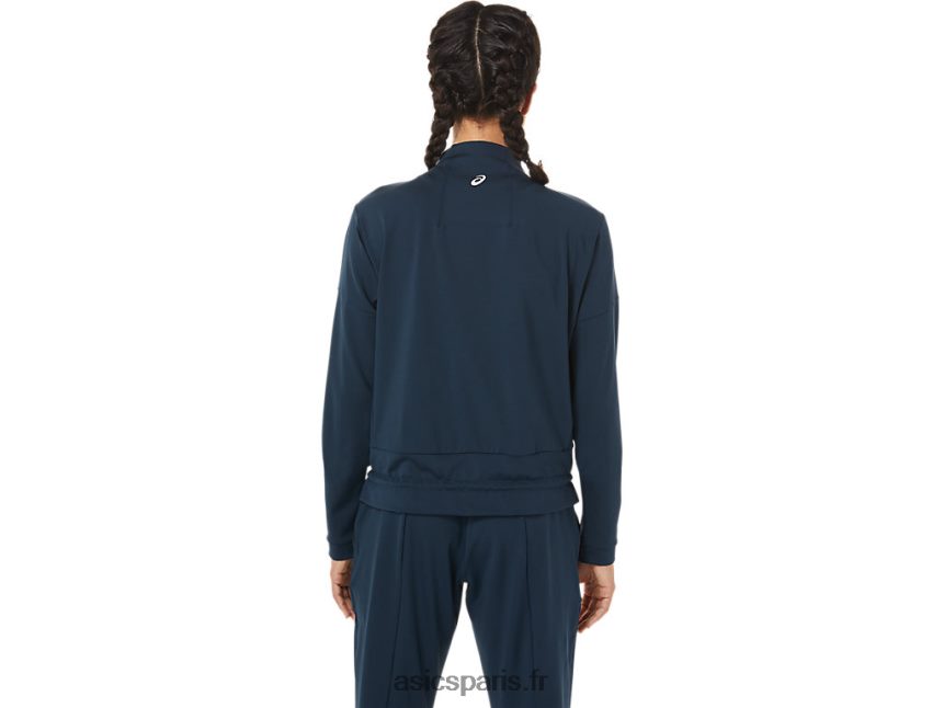 femmes Asics veste de tennis BXL8B23280 bleu français/noir performance