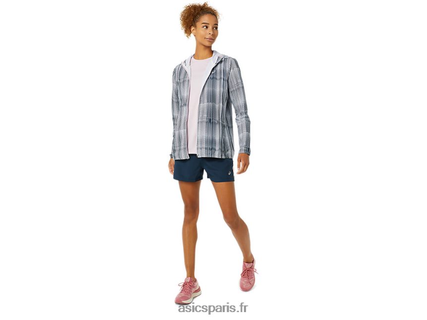 femmes Asics veste graphique ready-set BXL8B23480 imprimé bleu français/rose pâle