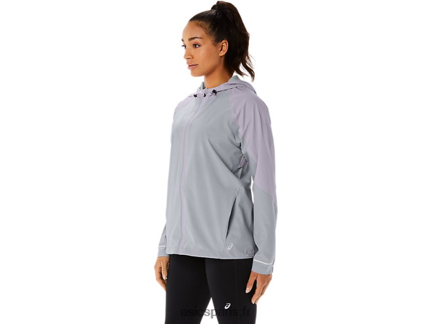 femmes Asics veste imperméable BXL8B22328 gris piémont/violet crépuscule