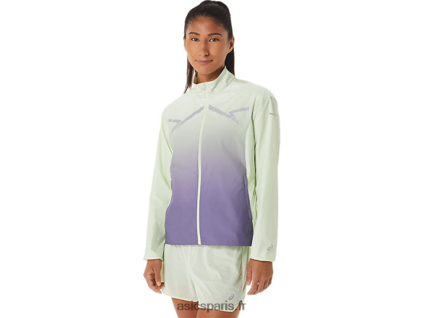 femmes Asics veste lite-show BXL8B22334 vert chuchotement/violet poussiéreux