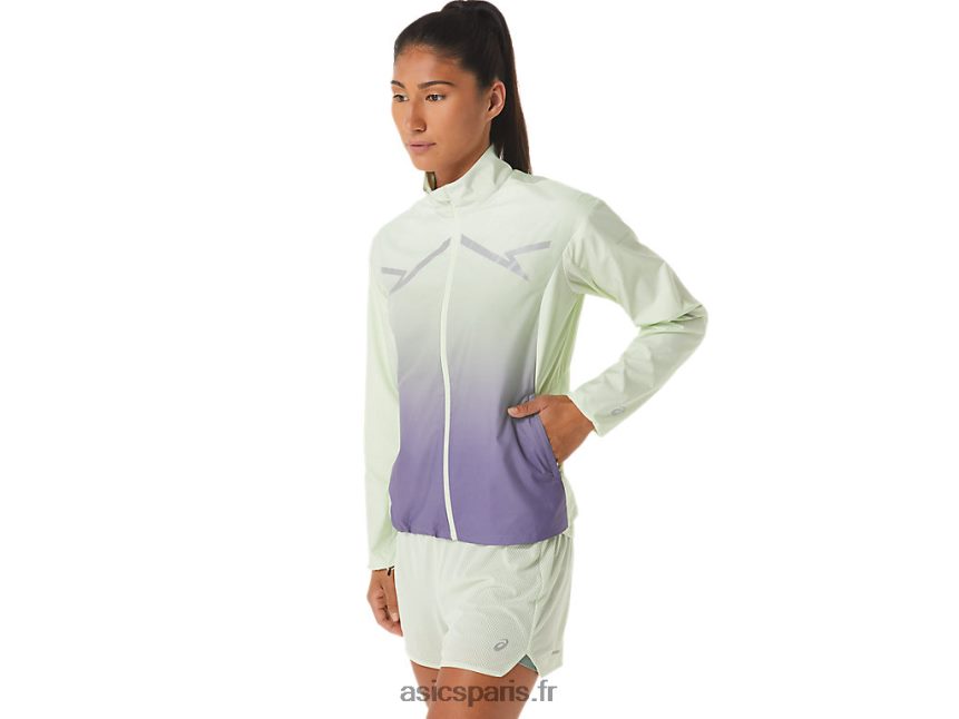 femmes Asics veste lite-show BXL8B22334 vert chuchotement/violet poussiéreux
