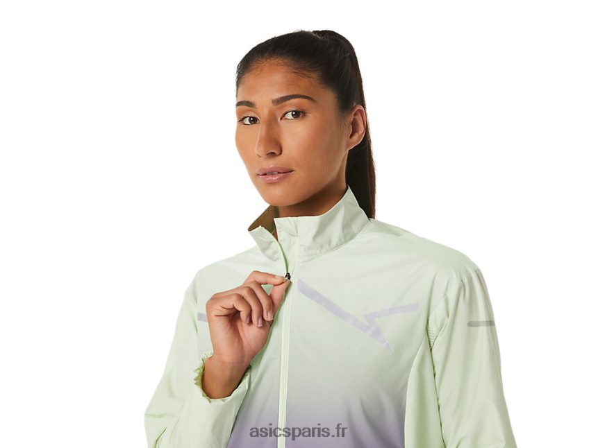 femmes Asics veste lite-show BXL8B22334 vert chuchotement/violet poussiéreux