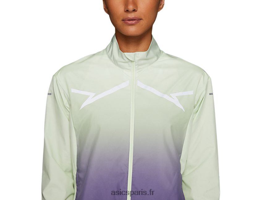 femmes Asics veste lite-show BXL8B22334 vert chuchotement/violet poussiéreux