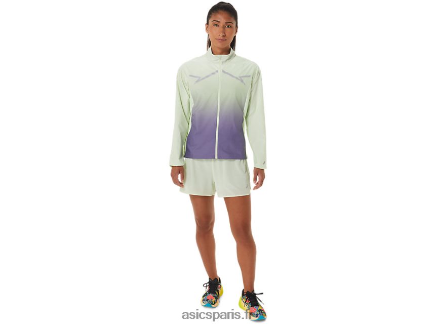 femmes Asics veste lite-show BXL8B22334 vert chuchotement/violet poussiéreux