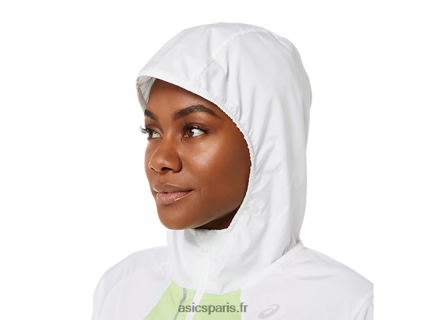 femmes Asics veste lite-show BXL8B23270 blanc brillant/vert citron