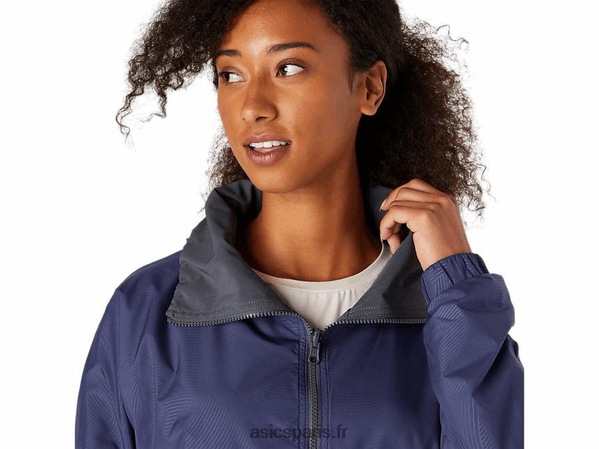 femmes Asics veste réversible BXL8B23670 bleu tonnerre/gris transporteur