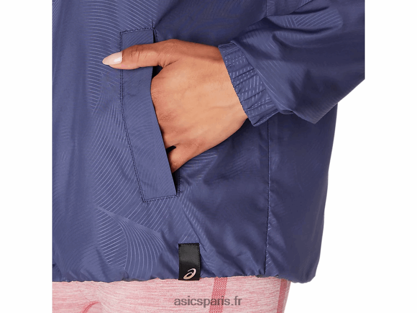 femmes Asics veste réversible BXL8B23670 bleu tonnerre/gris transporteur