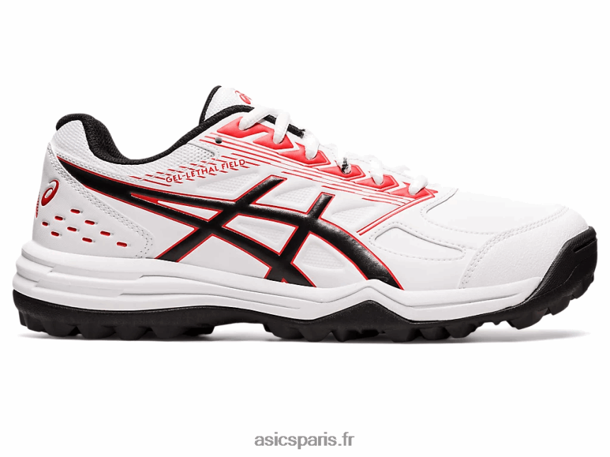 Hommes Asics champ létal de gel BXL8B21196 blanc/rouge classique