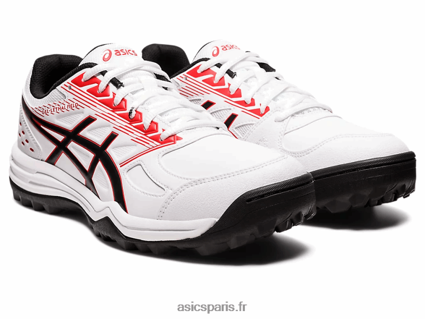 Hommes Asics champ létal de gel BXL8B21196 blanc/rouge classique