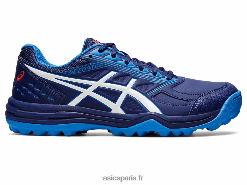 Hommes Asics champ létal de gel BXL8B21213 bleu marine/blanc