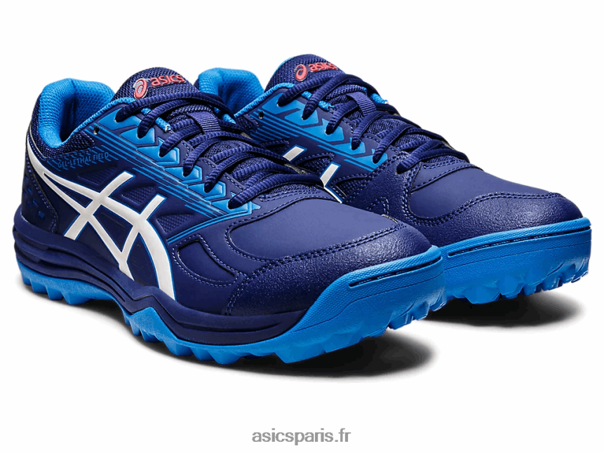Hommes Asics champ létal de gel BXL8B21213 bleu marine/blanc