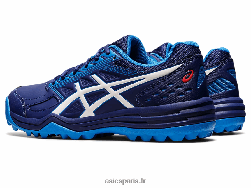 Hommes Asics champ létal de gel BXL8B21213 bleu marine/blanc