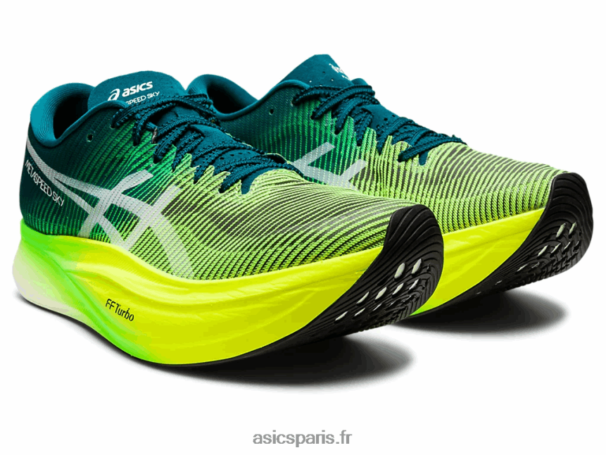Hommes Asics ciel métavitesse+ BXL8B21254 pin velours/jaune sécurité