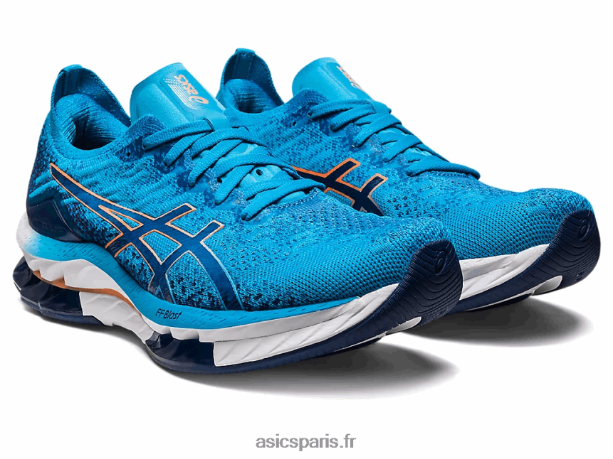 Hommes Asics explosion de gel-kinsei BXL8B2511 bleu des îles/pêche soleil