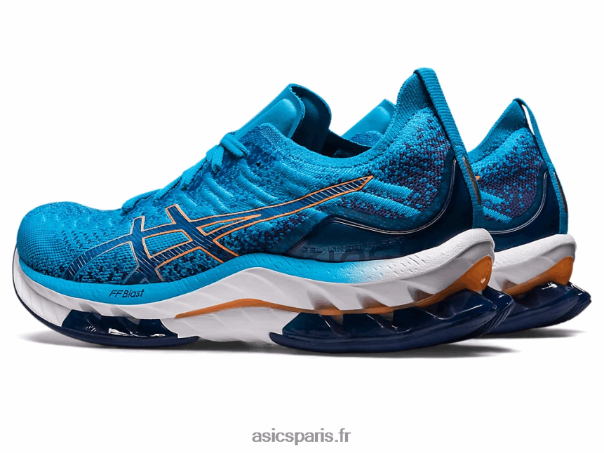 Hommes Asics explosion de gel-kinsei BXL8B2511 bleu des îles/pêche soleil