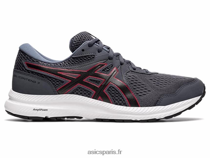 Hommes Asics gel-content 7 extra large BXL8B21953 gris porteur/rouge classique