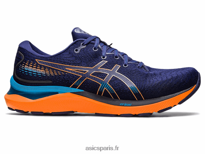 Hommes Asics gel-cumulus 24 BXL8B2363 bleu indigo/pêche soleil