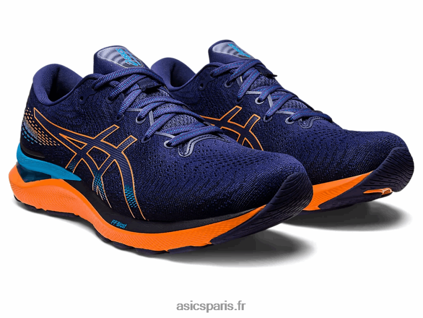 Hommes Asics gel-cumulus 24 BXL8B2363 bleu indigo/pêche soleil