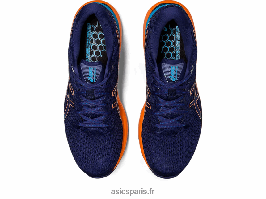Hommes Asics gel-cumulus 24 BXL8B2363 bleu indigo/pêche soleil