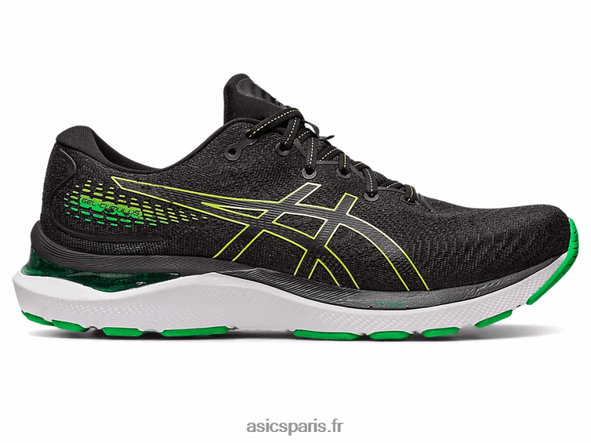 Hommes Asics gel-cumulus 24 BXL8B2422 noir/zeste de citron vert