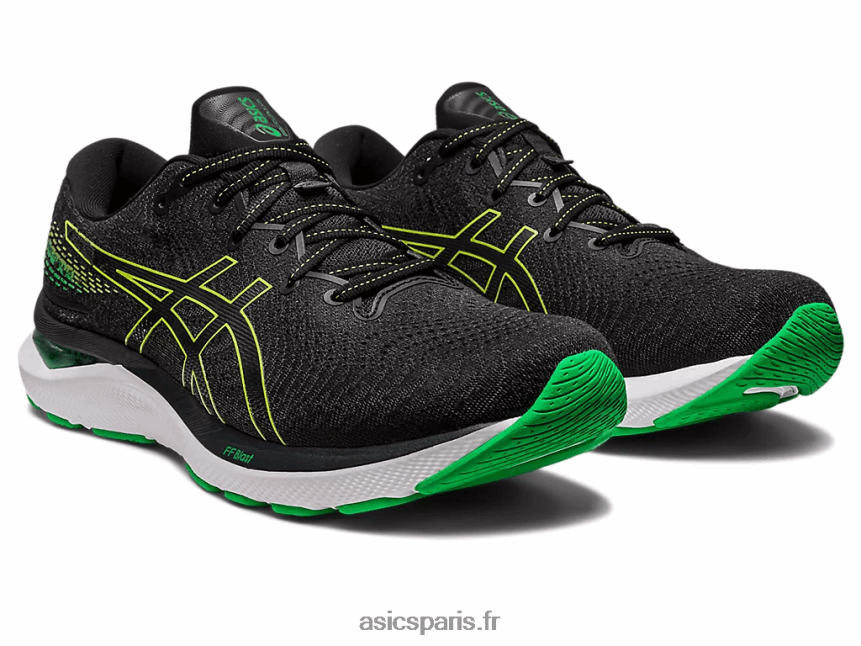 Hommes Asics gel-cumulus 24 BXL8B2422 noir/zeste de citron vert