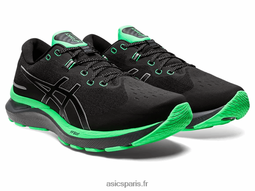 Hommes Asics gel-cumulus 24 lite-show BXL8B2699 noir/nouvelle feuille