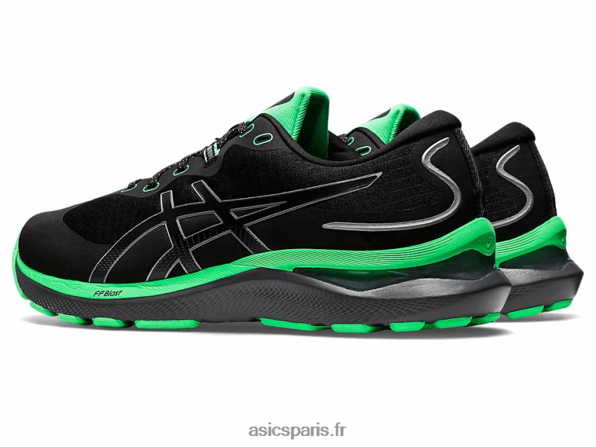 Hommes Asics gel-cumulus 24 lite-show BXL8B2699 noir/nouvelle feuille