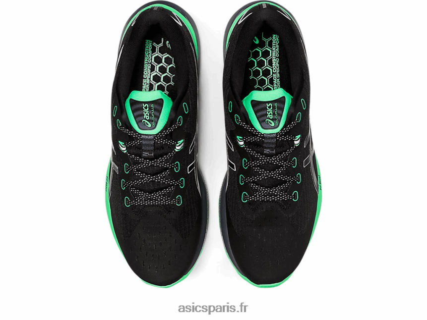 Hommes Asics gel-cumulus 24 lite-show BXL8B2699 noir/nouvelle feuille