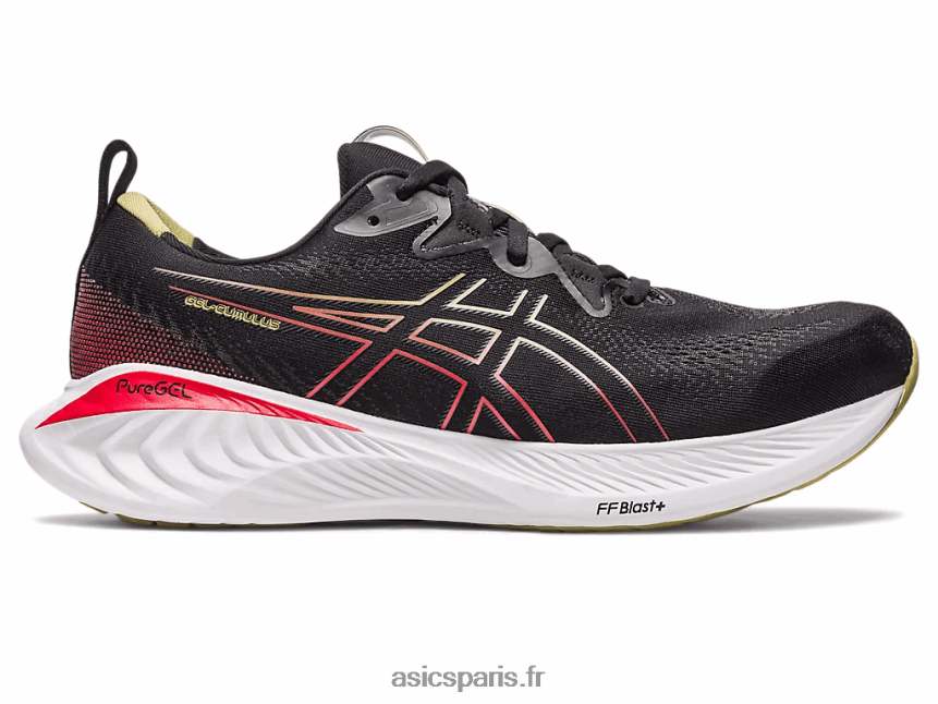 Hommes Asics gel-cumulus 25 BXL8B2123 noir/rouge électrique