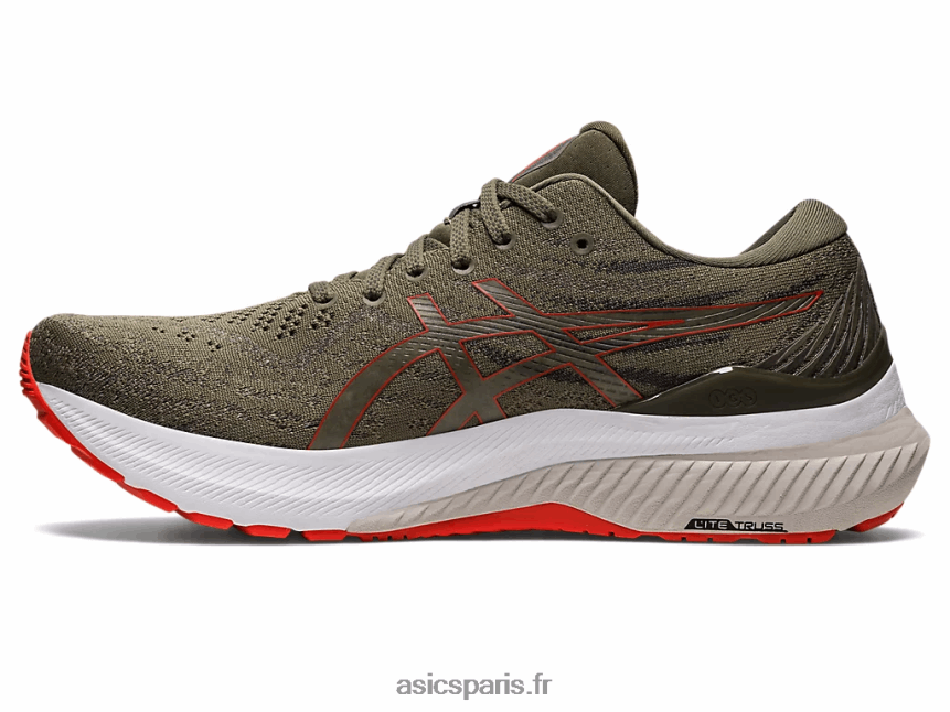 Hommes Asics gel-kayano 29 BXL8B2945 manteau vert/tomate cerise