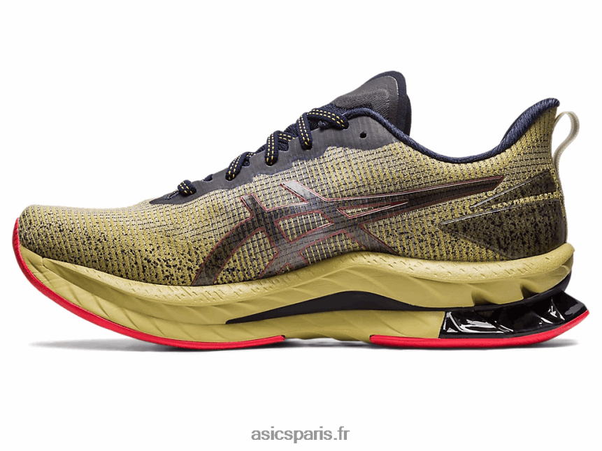 Hommes Asics gel-kinsei souffle le 2 BXL8B2498 huile d\'olive/rouge électrique